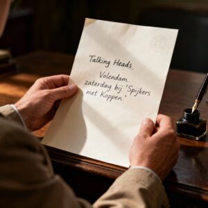 Liefdesbrief uit volendam aan talking heads: zaterdag bij spijkers met koppen