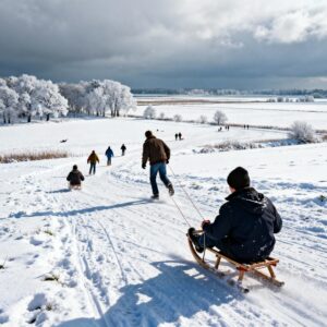Eindelijk kan het weer: noord-holland volop aan het sleeën