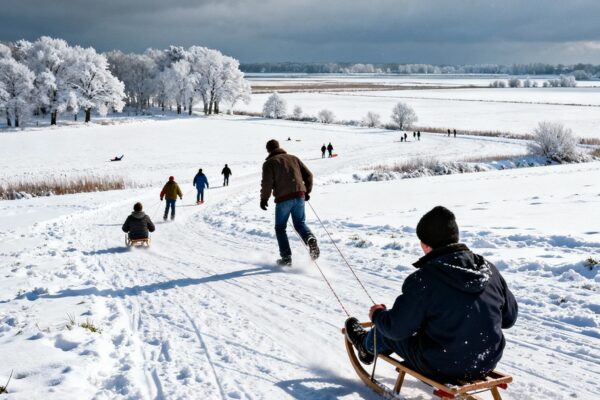 Eindelijk kan het weer: noord-holland volop aan het sleeën