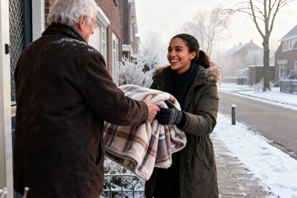 Rajae uit purmerend helpt buurtbewoners tijdens winterweer: ‘de wereld moet menselijker worden’