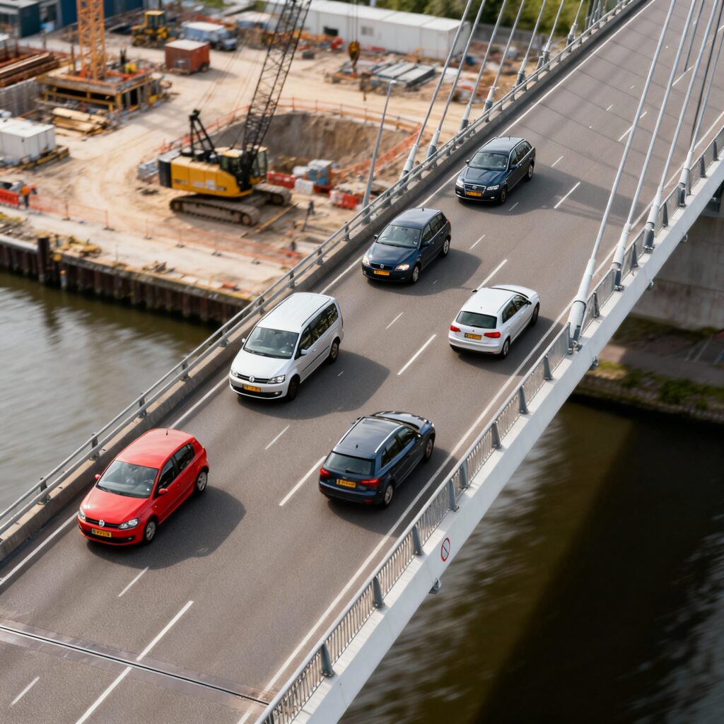 Automobilisten krijgen boete voor rijden over beemsterbrug tijdens werkzaamheden