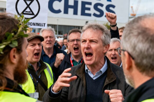 Ijmonders kritisch op extinction rebellion na protest bij tata steel chess tournament