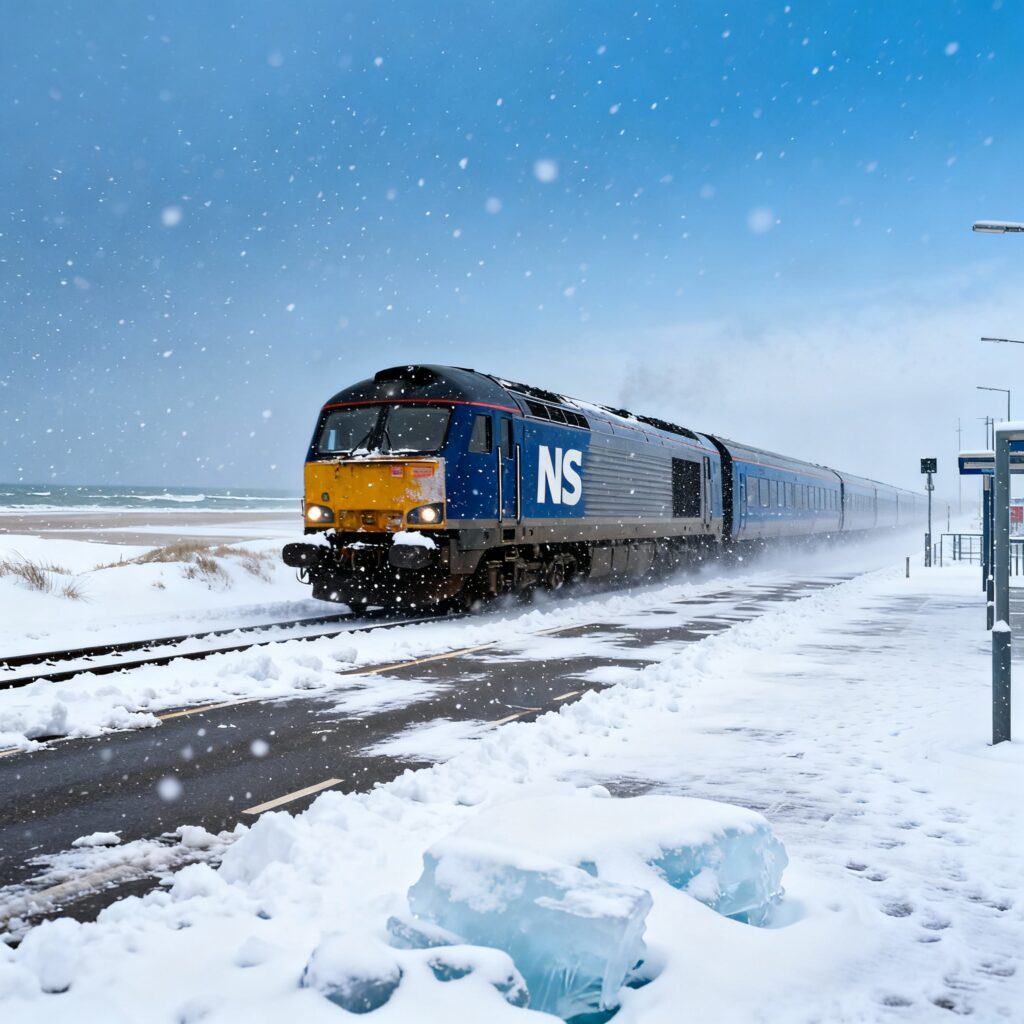 Winterweer zorgt voor code oranje op texel en ns past dienstregeling aan