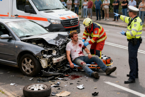 Stratenmaker gewond bij aanrijding met bestelbus in amersfoort