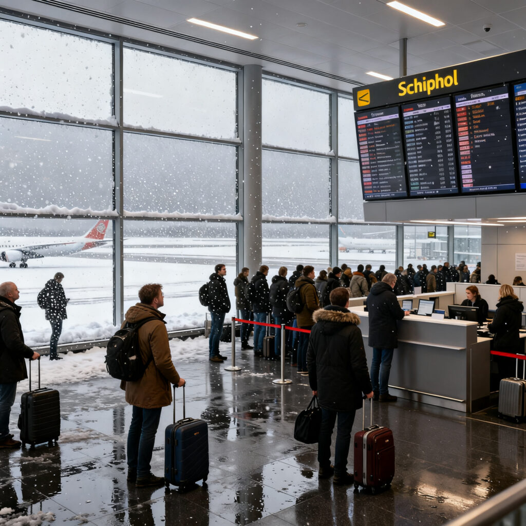 300.000 passagiers schiphol gedupeerd door winterweer, minister wil evaluatie