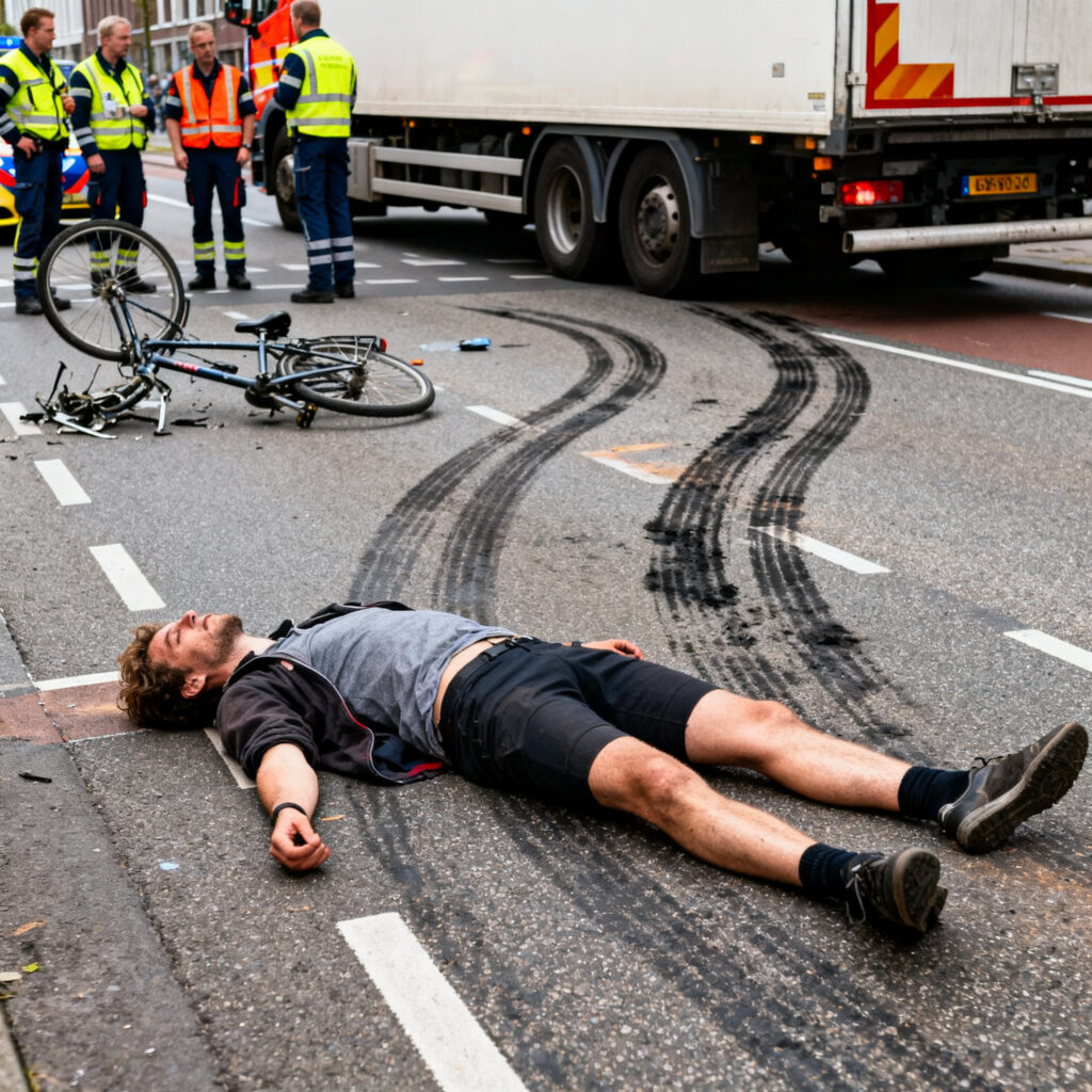 Fietser overlijdt na aanrijding met vrachtwagen in amsterdam-zuid