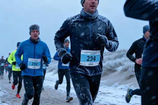 Hardlopers trotseren ijskou tijdens egmond halve marathon