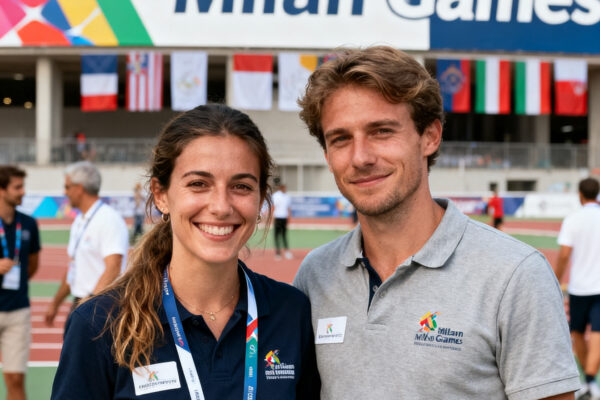 Angèle en christiaan klaar voor spelen in milaan als vrijwilliger