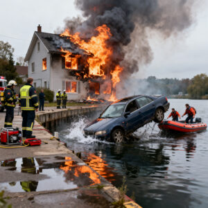 Auto rijdt van kade in amsterdam-ijburg, woningbrand in haarlem