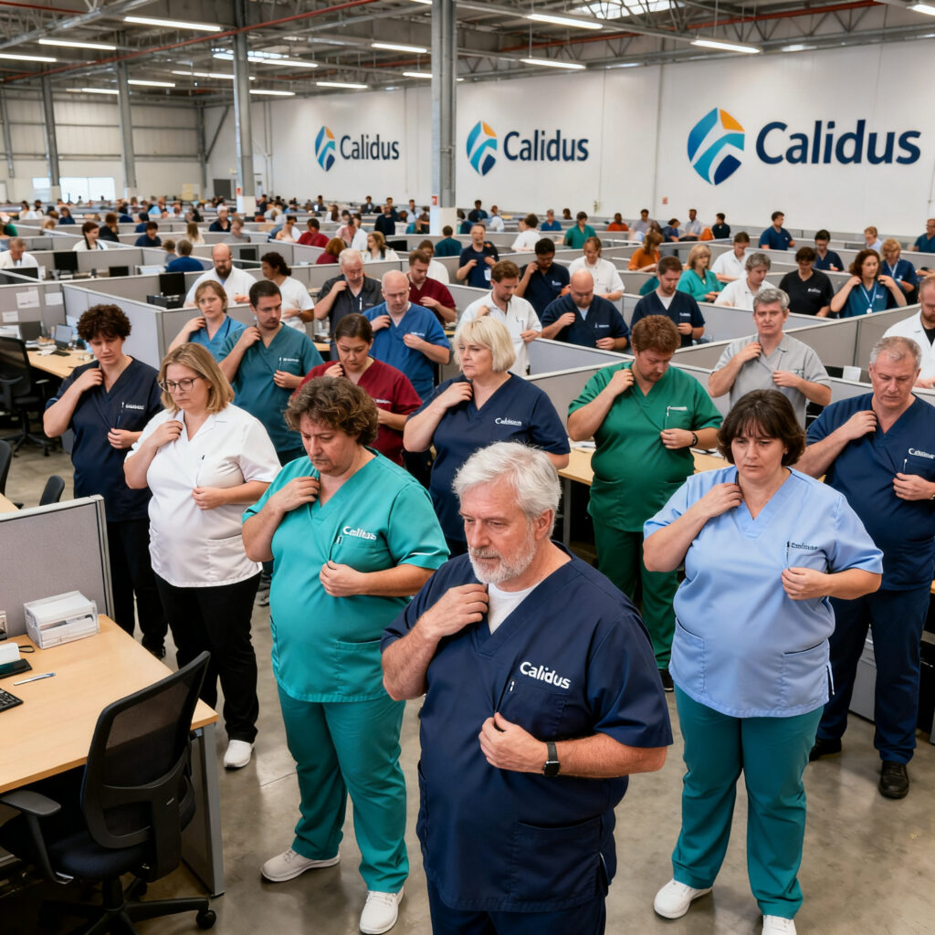 Zorgbedrijf calidus zoekt de juiste maat bedrijfskleding voor medewerkers