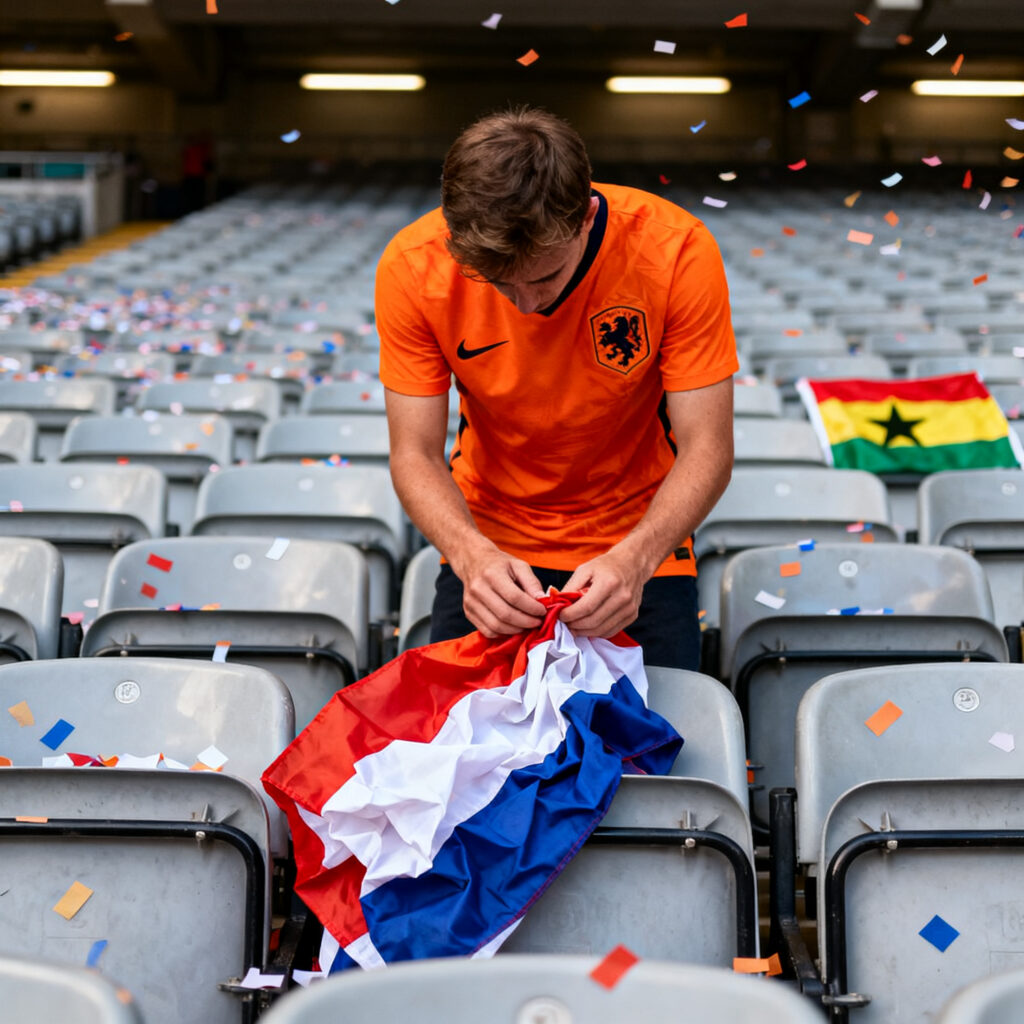 Geen ghana of nederland meer op het wk; mark bergt zijn vlaggen op