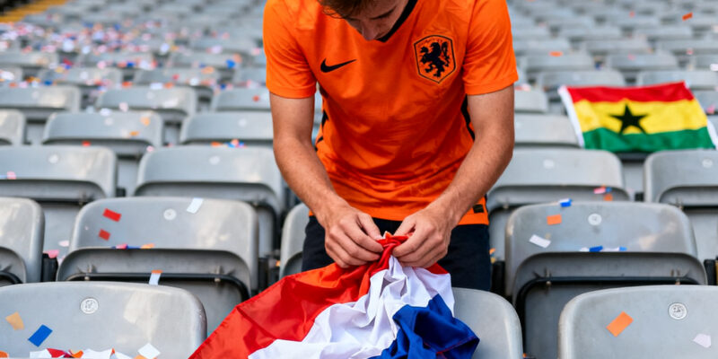 Geen ghana of nederland meer op het wk; mark bergt zijn vlaggen op