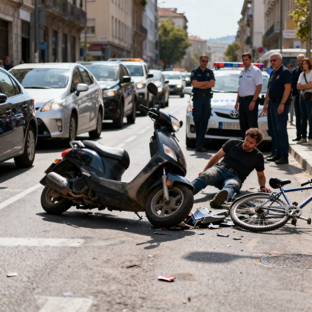 Ongeval tussen scooter en fietser in groningen