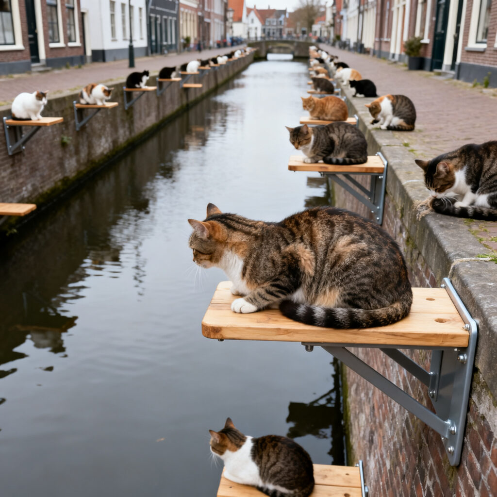 Edamse kattenliefhebbers juichen: tientallen kattentrapjes aan voor- en achterhaven