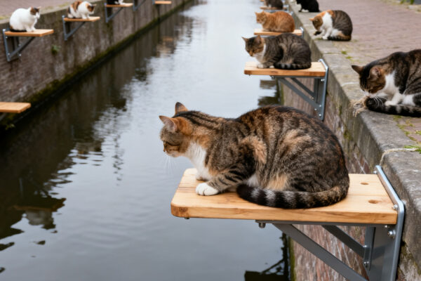 Edamse kattenliefhebbers juichen: tientallen kattentrapjes aan voor- en achterhaven