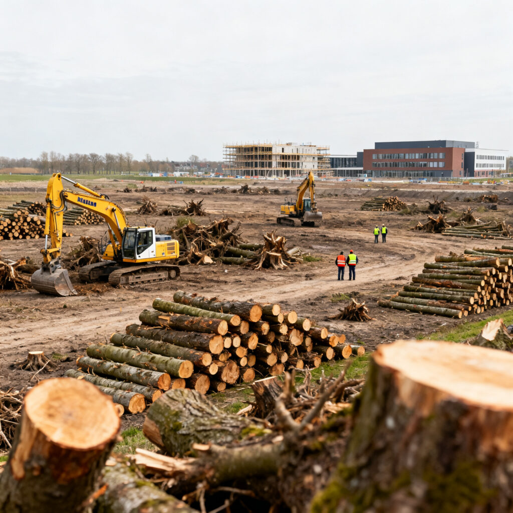 Bomen verdwijnen voor microcity en europese school in alkmaar-noord