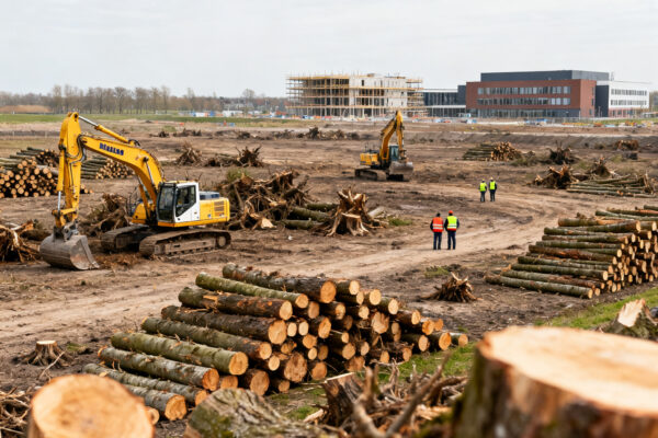 Bomen verdwijnen voor microcity en europese school in alkmaar-noord