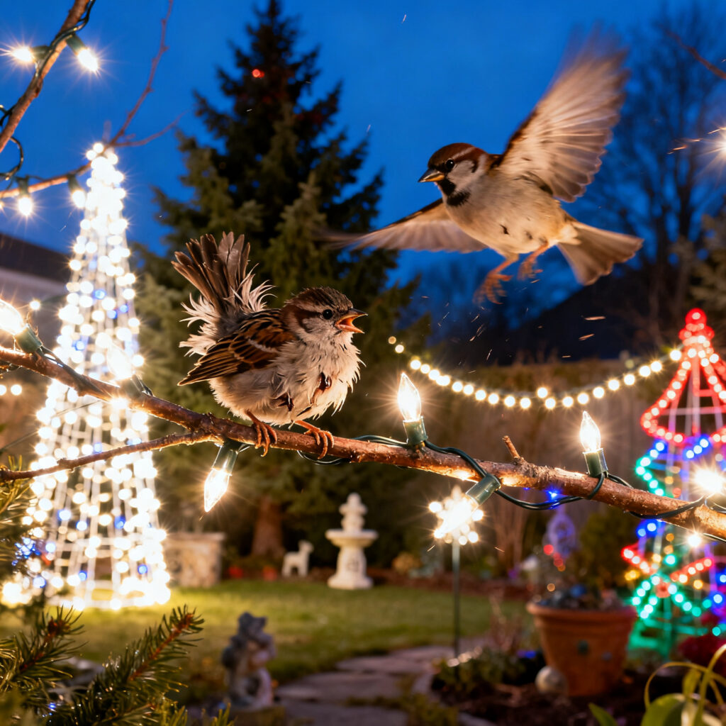 Vogelbescherming waarschuwt voor kerstverlichting als bedreiging voor vogels