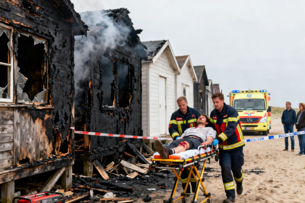 Zes strandhuisjes in velsen-noord afgebrand, een gewonde naar het ziekenhuis
