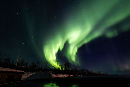Donkere noordelijke horizon boven open polder bij noorderlicht nederland 19 januari 2026
